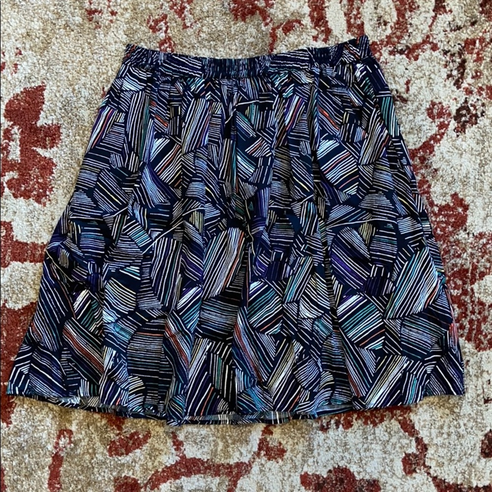 Black Patterned A-line Skirt